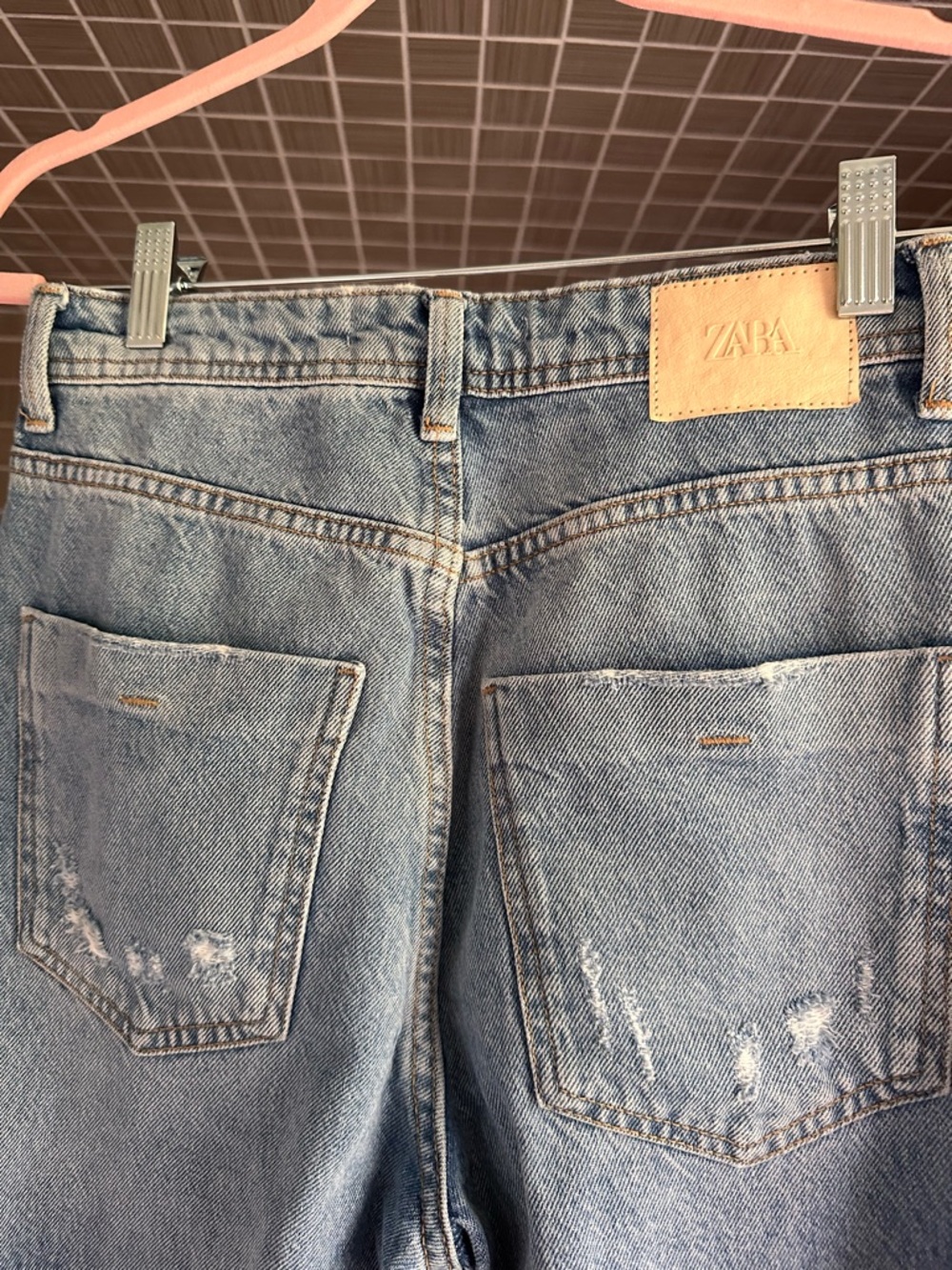 Zara Light Blue Distressed Ripped Jeans - Picture 3 of 4